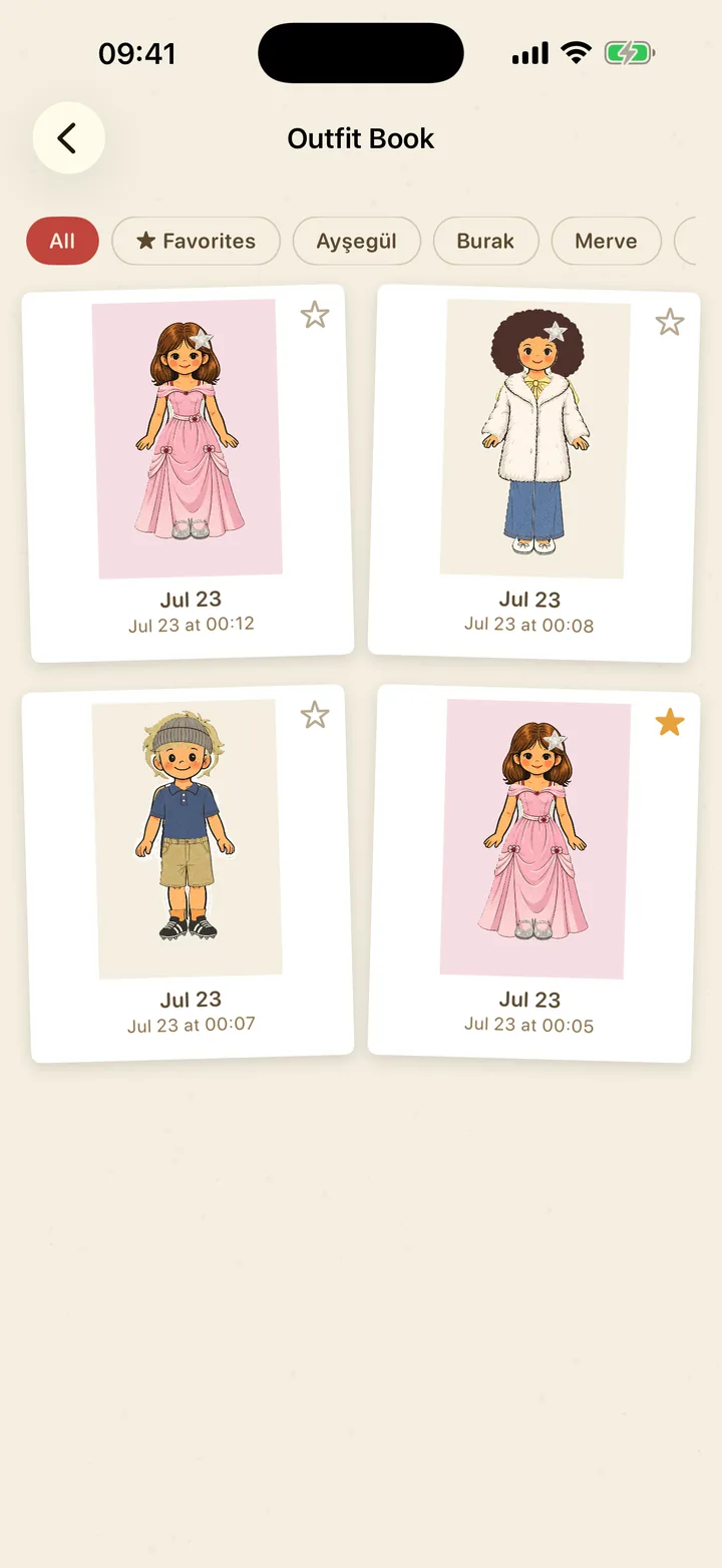 Paper Doll kayıtlı kombinler galerisi